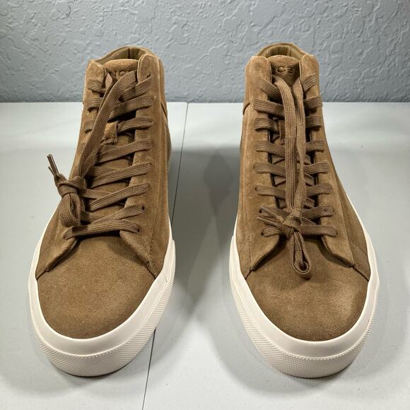 VINCE Fynn Beige High Top Sneaker Mens SIZE 8.5 - Picture 4 of 9